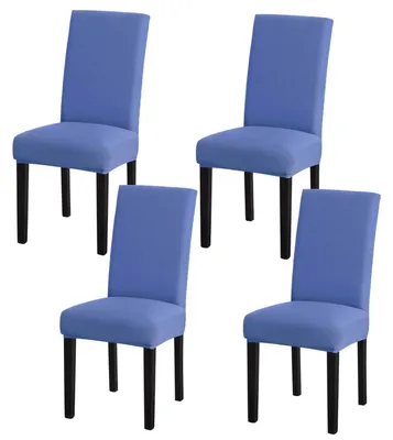 Productafbeelding van Stoelhoes set van 4, lichtblauw, stretch, wasbaar, met elastiek, polyester