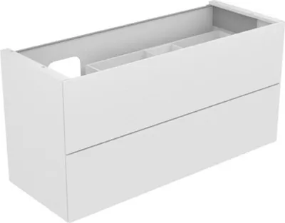 Immagine prodotto di KEUCO EDITION 11 Meuble sous-lavabo pour lavabos encastrables, 2 tiroirs à casseroles, position du lavabo à gauche, 1400x700x535mm, 31268890000, 31268890000