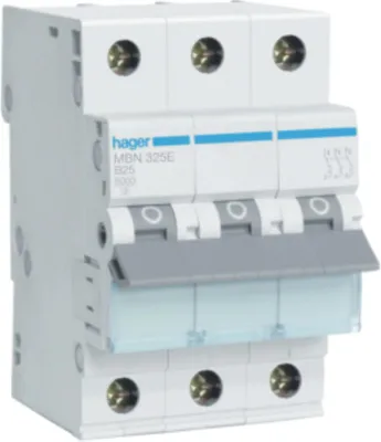Produktbild von HAGER MCB Leitungsschutzschalter 6kA 3P B25A MBN325E