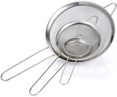 Produktbild von Küchensieb-Set mit feinmaschigem Sieb, Mehlsieb 7/12/18 cm, aus Edelstahl