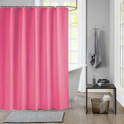 Image de Rideau de douche imperméable en PEVA, 180 x 200 cm, rose, résistant à la moisissure