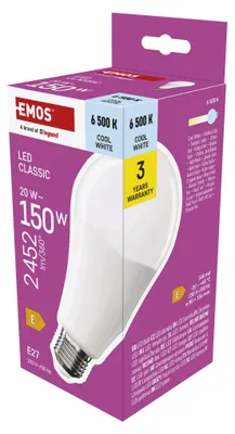 LED žárovka Classic A80 / E27 / 20 W (150 W) / 2452 lm / studená bílá