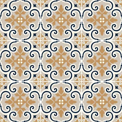 Productafbeelding van Zelfklevende tegelstickers voor keuken en badkamer – 9 cementtegels stickers, Azulejos Antonina – 9 stickers, 20 x 20 cm