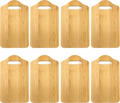 Produktbild von 8er Set Schneidebrett aus Naturholz 25x15x1cm Küchenbrett Holz Schneide Brett Servierbrett Brettchen Frühstücksbrett