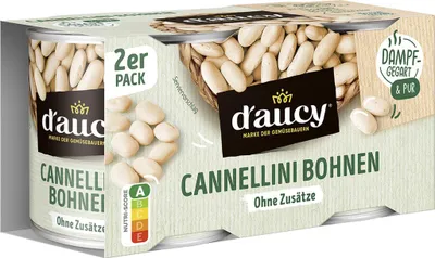 Produktbild von d'aucy Cannellini Bohnen: Cremig-fein & dampfgegart (2x150g) – Verzehrfertig