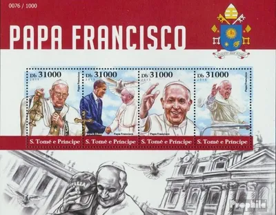 Produktbild von Briefmarken Sao Tome e Principe 2015 Mi 6385-6388 Kleinbogen (kompl.Ausg.) postfrisch Papst Franziskus