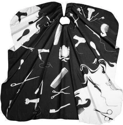 Produktbild von Comair Umhang Hairworld 135x143cm m. Hakenverschluss sz/weiß Poly Cap