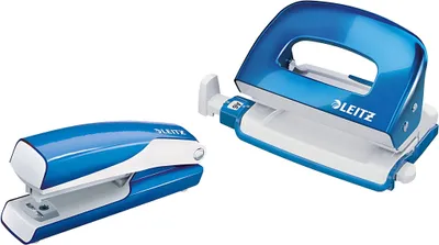Produktbild von Leitz 55612036, 10 Blätter, Blau, Metallisch, Metall, Kunststoff, 80 g/m², 3,5 cm, Hinten