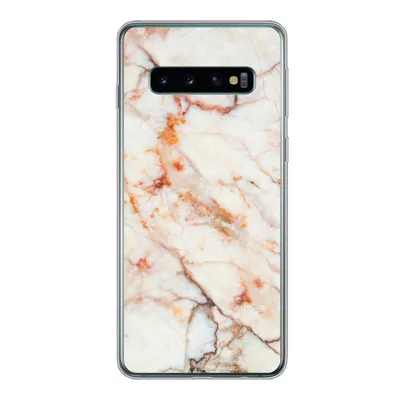 Produktbild von MuchoWow® Handyhülle Schutzhülle Hülle für Samsung Galaxy S10 Marmor - Orange - Stein Silikon Softcase Handy Hülle - Handytasche
