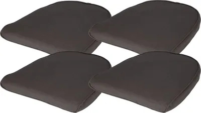 Image de Coussin d'assise anthracite Set de 4 coussins de chaise Coussin d'assise pour chaise de jardin Coussin de fauteuil