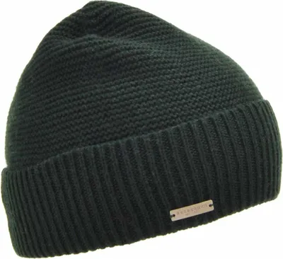 Seeberger Beanie mit Rippstrick-Umschlag in grün