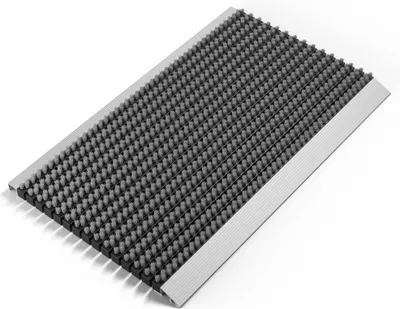 Produktbild von Fußmatte außen alu mit Bürsten grau, Schmutzfangmatte 50 x 80 cm, Fußmatte Aussenbereich