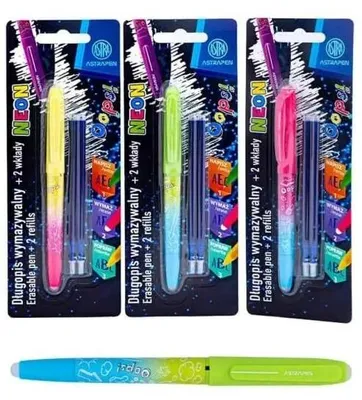 Obrázok produktu pre Zmazateľné pero 0,6 mm Neon + náplne ASTRA – ASTRA papiernické potreby