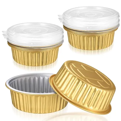 Immagine prodotto di Vaschette per grigliare con coperchio - Alluminio - 520 ml - Set da 10 pezzi