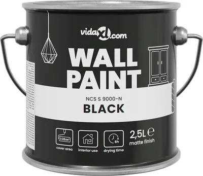 Produktbild von vidaXL Wandfarbe Schwarz 2,5 L Wanddruck