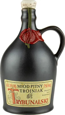Obrázok produktu pre Trybunalski-Trójniak-Honig (tretina), 0,75 l, v keramickej nádobe | Medový nápoj, medovina | 750 ml | 13 % alkoholu | Výrobok z Poľska | Nápad na darček | 18+