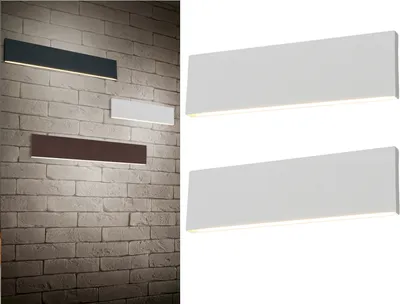 Produktbild von Flache LED Wandlampen Up and Down Light in Weiß dimmbar 2er Set Flurlampen 28cm