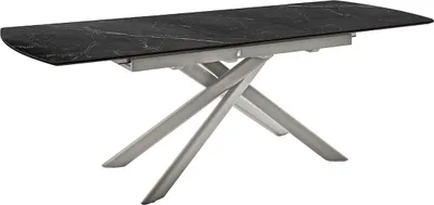 Produktbild von Kulissen-Esstisch >VANINO< ausziehbar 230cm, schwarz marmoriert, Keramik - 180/230x76x90cm BxHxT