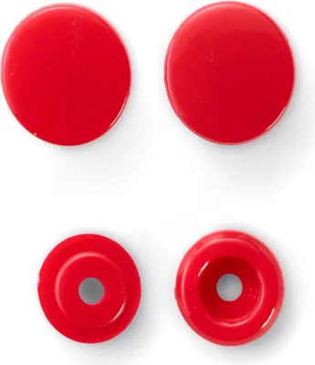 Produktbild von Prym 393138, Nieten-Druckknopf-Verschluss, Kunststoff, Polyoxymethylen (POM), Rot, Rund, 1,24 cm, 30 Stück(e)