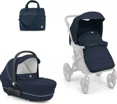 Produktbild von Cam LUXUS Kombi ART990/711,Stoffkit KINDER SPORT WAGEN 3in1 BABYSCHALE Orso BLUE