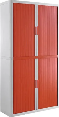 Produktbild von PAPERFLOW Rollladenschrank weiß, rot ohne Fachböden 110,0 x 41,5 x 204,0 cm