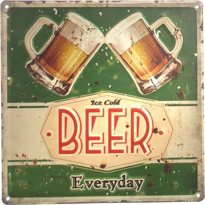 Produktbild von DIO Wandbild aus Metall Ice cold Beer EVERYDAY, 30x30 cm