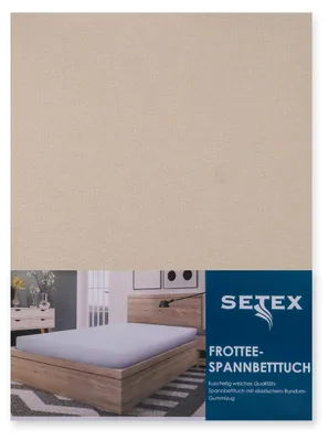 Produktbild von Setex Frottee-Spannbettlaken 180-200 x 200 cm creme uni, Frottee