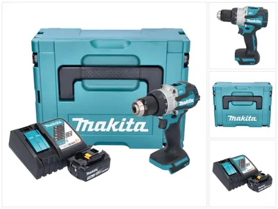 Zdjęcie produktu dla Makita DDF 489 RF1J akumulatorowa wiertarko-wkrętarka 18 V 73 Nm bezszczotkowa + 1x akumulator 3,0 Ah + ładowarka + Makpac
