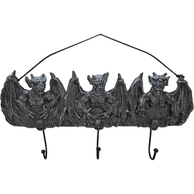 Produktbild von Fantasy Garderobe für die Wand mit 3 Gargoyles und 3 Metallhaken