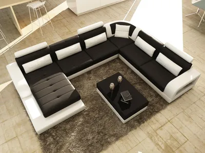 Produktbild von Braunes Ledersofa Ecksofa Sofa Couch Design Sitz Polster Garnitur Wohnlandschaft