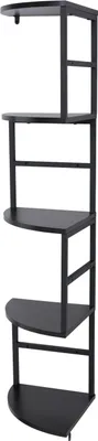 Image de Étagère d'angle HWC-O99, étagère suspendue, étagère murale, étagère d'angle, 5 niveaux, métal industriel, mélamine MVG 128x30x30cm ~ noir