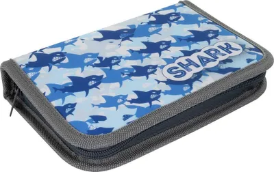 Produktbild von Schüleretui / Federtasche / Federmappe / 22teilig gefüllt / "Shark"
