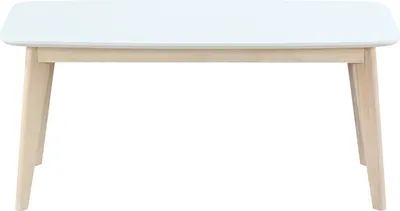 Produktbild von Miliboo - Design Bank 100 cm Weiß und Holz LEENA