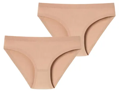 Produktbild von Schiesser Damen Slip 2-Pack Invisible Baumwolle - maple - Größe 38