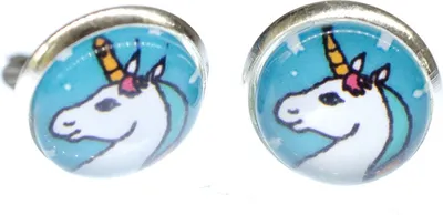 Produktbild von Einhorn Ohrclips Cabochon Miniblings Clips Fabelwesen Pferd Fantasy 13mm