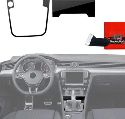 Image de Films protecteurs 2 en 1 pour console centrale - Volkswagen Passat B8 Alltrack (2014-2023) Noir brillant Grizz Protector