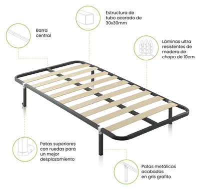 Imagen del producto de duehome -Somier láminas con estructura metálica RX Silver