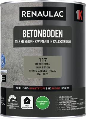Produktbild von RENAULAC Betonbodenfarbe seidenmatt betongrau 2.5 l