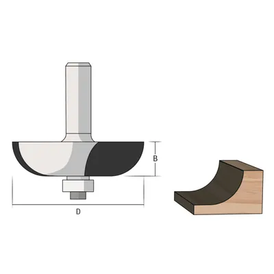 Produktbild von HM-Hohlkehlfräser D12 B12 GL44 mm
