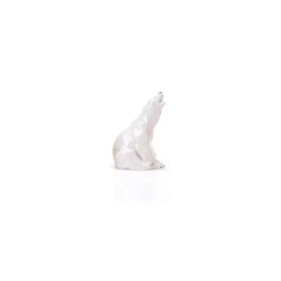 Produktbild von Porzellan Eisbär sitzend – Handgefertigte Tierfigur 16cm