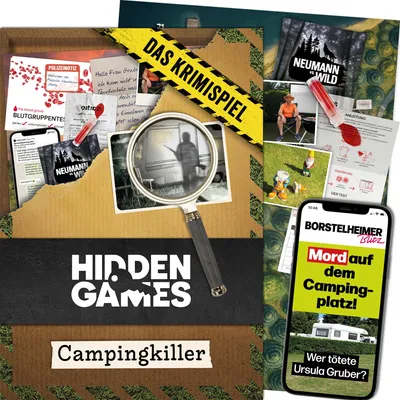 Produktbild von Hidden Games - Campingkiller - Deutsch - Realistisches Krimispiel, spannendes Detektivspiel, Escape Room Spiel