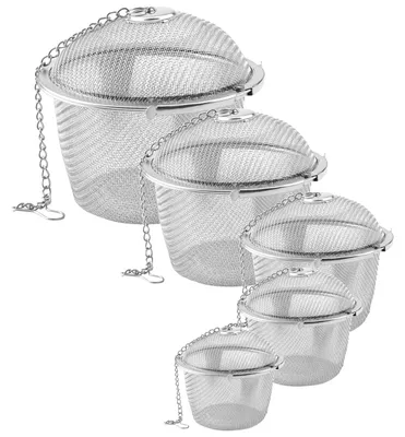 Immagine prodotto di Set di 5 infusori per tè in acciaio inossidabile con catena