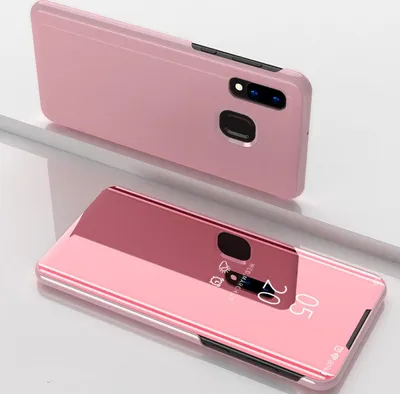 Produktbild von Handyhülle für Samsung Galaxy A30 Smart Cover Schutzhülle Clear View Case Rosegold