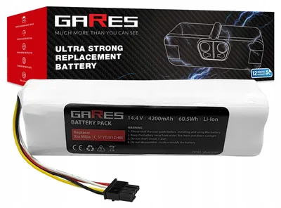 Obrázok produktu pre Gares Náhradná batéria pre Xiaomi Mop 1C Mijia 1C STYTJ01ZHM 4,2Ah | 14,4 V 4,2 Ah Li-Ion | Vysokovýkonná batéria pre robotický vysávač | Kompatibilná s Xiaomi Mop 1C Mijia 1C STYTJ01ZHM 4,2Ah | Prémiová kvalita