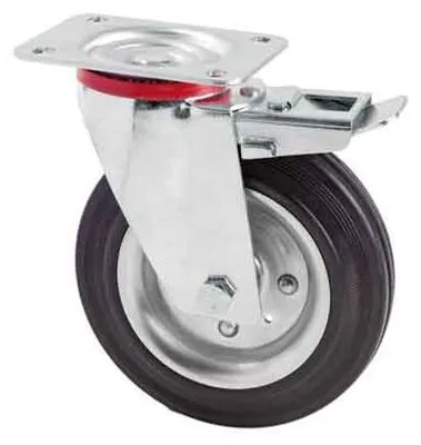 Obrázok produktu pre PRIEMYSELNÉ OTOČNÉ KOLIESKO, Č. 103 AVO S BRZDOU, 125 x 38 mm – nosnosť 100 kg
