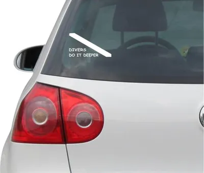 Produktbild von Aufkleber / Autoaufkleber - JDM - Die cut - Divers Do It Deeper Decal Dive Flagge Scuba Auto Sticker - weiß - 149mmx86mm