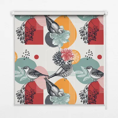 Produktbild von Seitenzug-Rollo Fensterrollo Jalousie - Thermo-Rollo Verdunkelungsrollo - 140x140 cm - Vögel