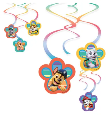 Immagine prodotto di 6 ghirlande a spirale Paw Patrol in carta, 60 cm -