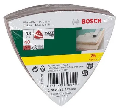 Produktbild von Schleifblatt-Set für Deltaschleifer, 93 mm, 40, 6 Löcher, 25er-Pack