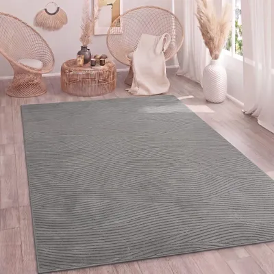 Immagine prodotto di Tappeto Paco Home per soggiorno, pelo lungo, stile scandinavo/bohémien, geometrico, astratto, tinta unita, lavabile, 160x220 cm